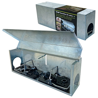 Tunnelbox Ryom für Ratten, Modell 2 - Mit 2 Schlagfallen
